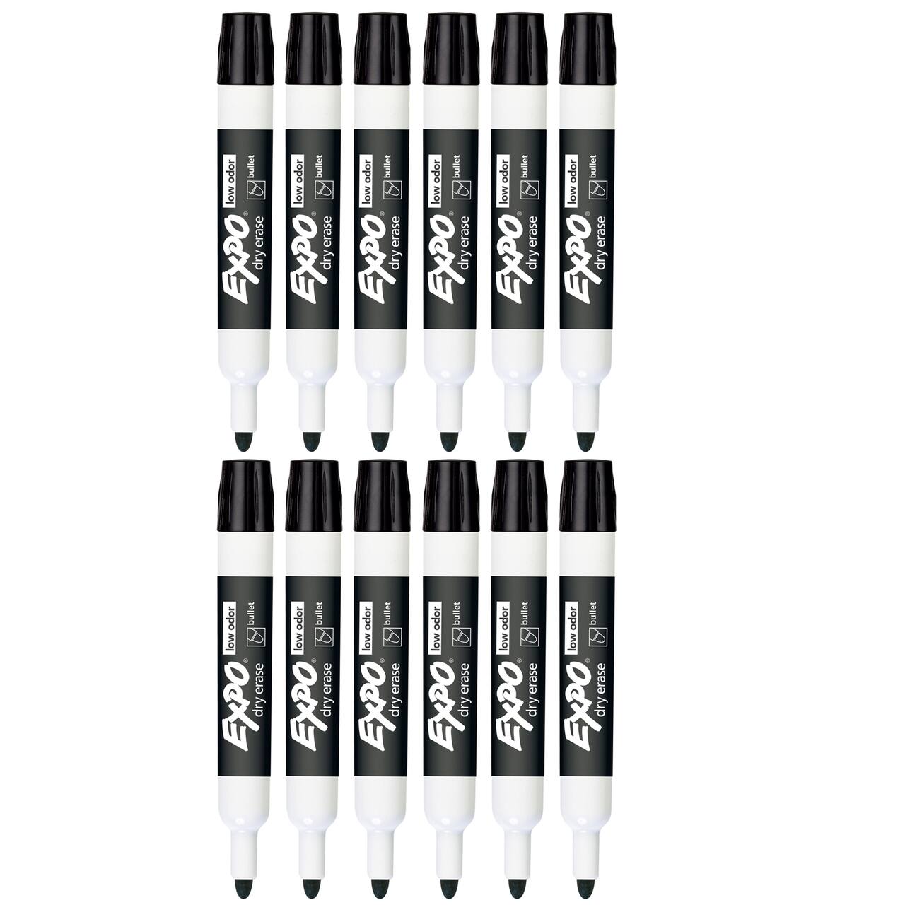 Expo® Black Bullet Tip Dry Erase Markers, 12ct.